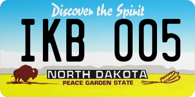 ND license plate IKB005