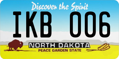 ND license plate IKB006