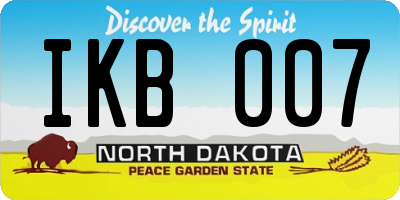 ND license plate IKB007