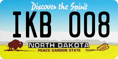 ND license plate IKB008