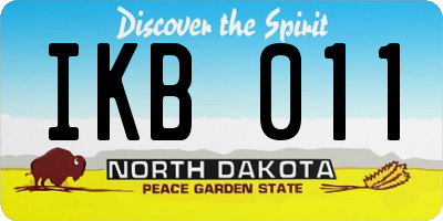 ND license plate IKB011