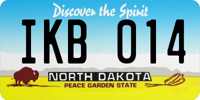 ND license plate IKB014