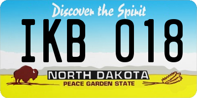 ND license plate IKB018