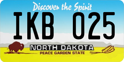 ND license plate IKB025