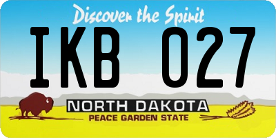 ND license plate IKB027