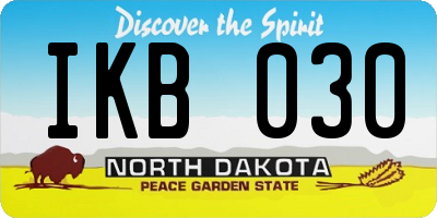 ND license plate IKB030