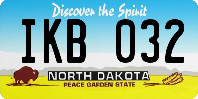 ND license plate IKB032