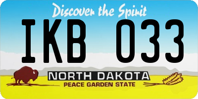 ND license plate IKB033