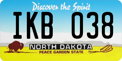 ND license plate IKB038