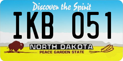 ND license plate IKB051