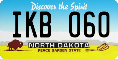 ND license plate IKB060