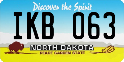 ND license plate IKB063