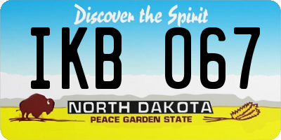 ND license plate IKB067