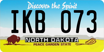 ND license plate IKB073