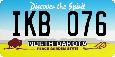 ND license plate IKB076
