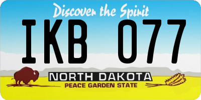 ND license plate IKB077