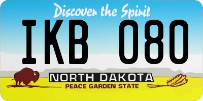 ND license plate IKB080