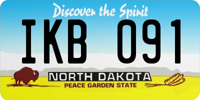 ND license plate IKB091