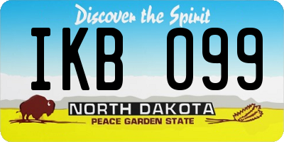 ND license plate IKB099