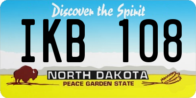 ND license plate IKB108