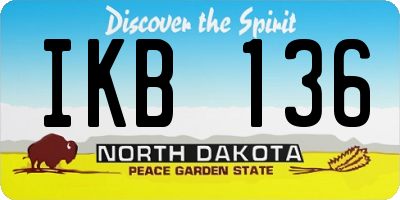 ND license plate IKB136