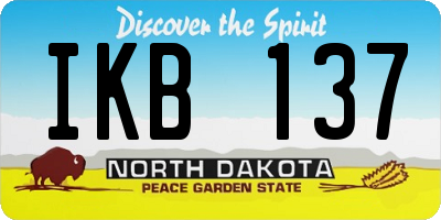 ND license plate IKB137