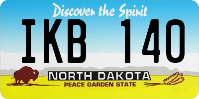 ND license plate IKB140