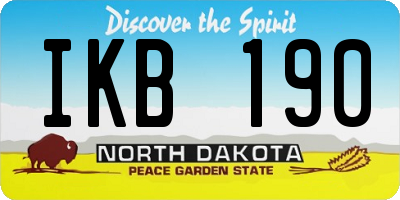 ND license plate IKB190