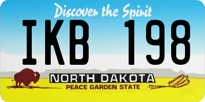 ND license plate IKB198