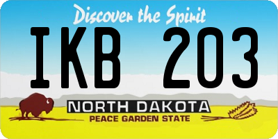 ND license plate IKB203