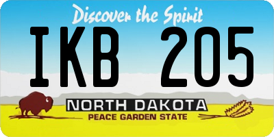 ND license plate IKB205