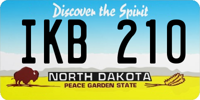 ND license plate IKB210