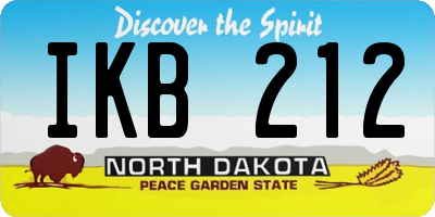 ND license plate IKB212