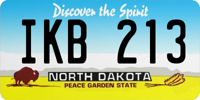 ND license plate IKB213