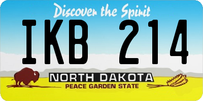 ND license plate IKB214