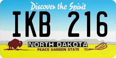 ND license plate IKB216