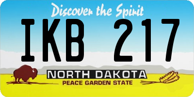 ND license plate IKB217