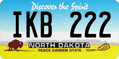 ND license plate IKB222