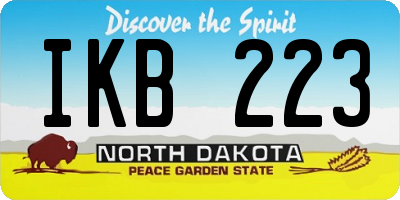 ND license plate IKB223