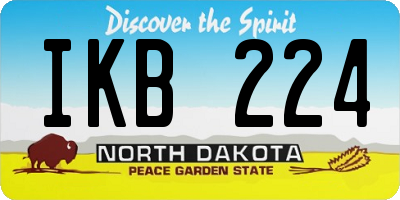ND license plate IKB224