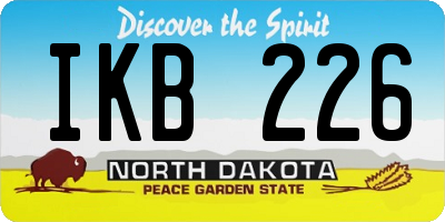 ND license plate IKB226