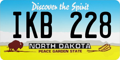 ND license plate IKB228