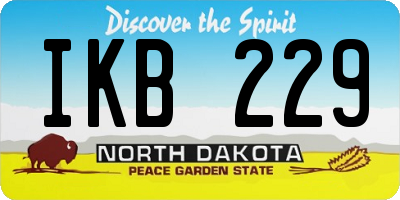 ND license plate IKB229
