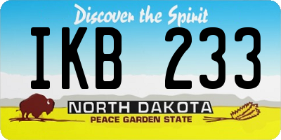ND license plate IKB233