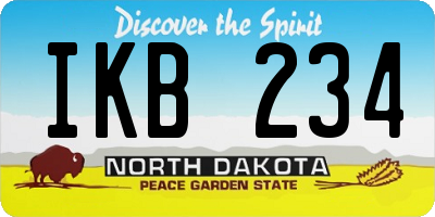 ND license plate IKB234