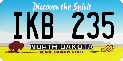 ND license plate IKB235