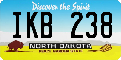 ND license plate IKB238