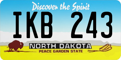 ND license plate IKB243