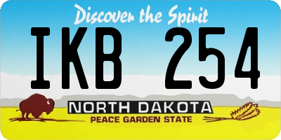 ND license plate IKB254