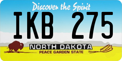 ND license plate IKB275